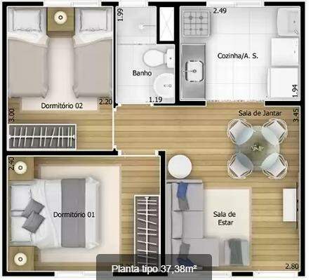 Apartamento à venda com 2 quartos, 37m² - Foto 8