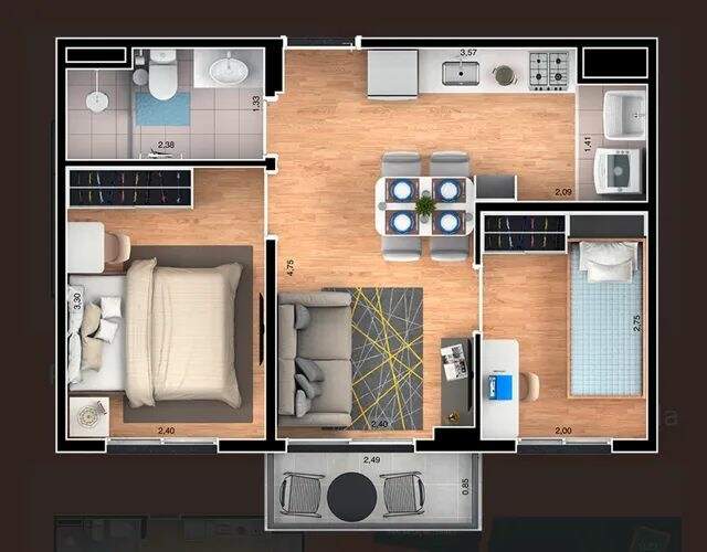 Apartamento à venda com 2 quartos, 35m² - Foto 6