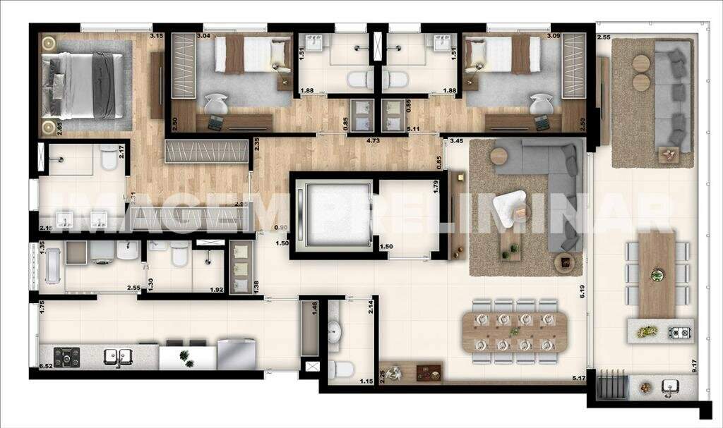 Apartamento à venda com 3 quartos, 151m² - Foto 2