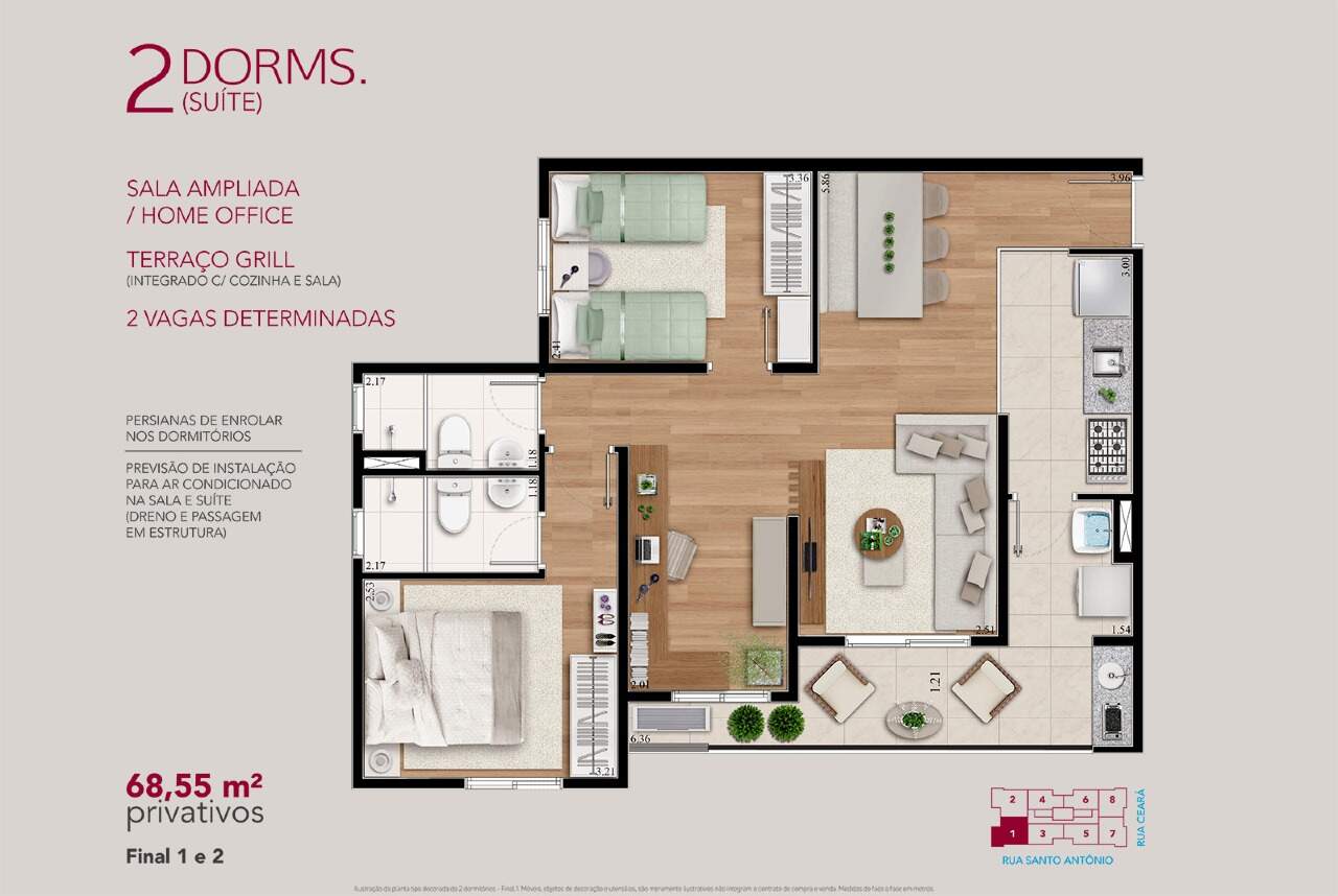 Apartamento à venda com 3 quartos, 69m² - Foto 15