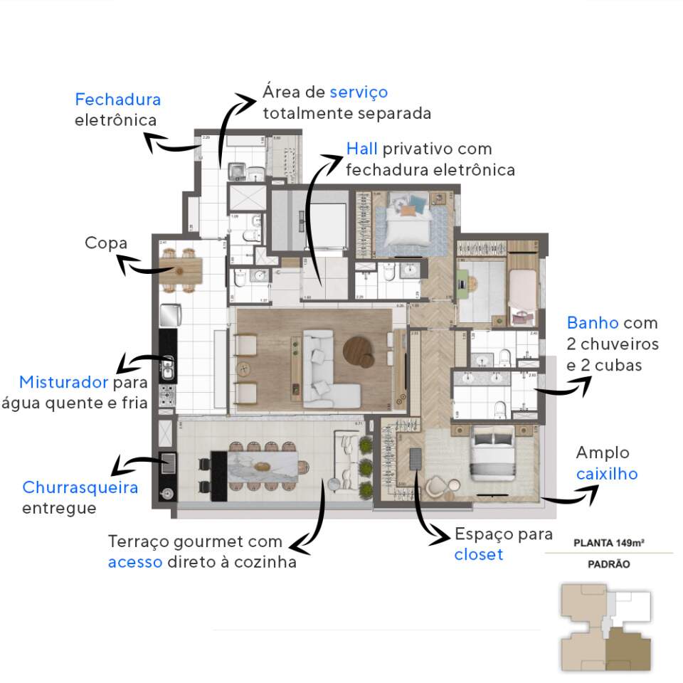 Apartamento à venda com 3 quartos, 149m² - Foto 16