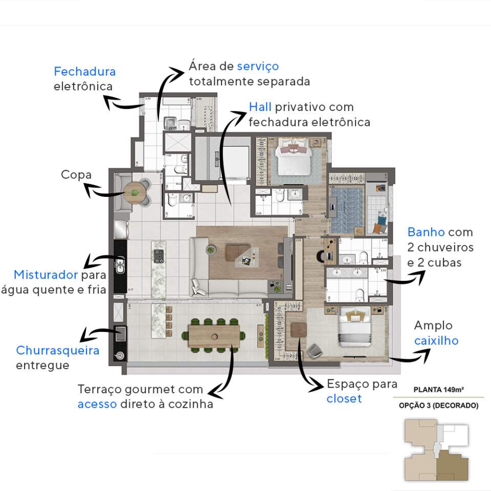 Apartamento à venda com 3 quartos, 149m² - Foto 17