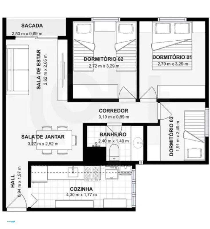 Apartamento à venda com 3 quartos, 65m² - Foto 7