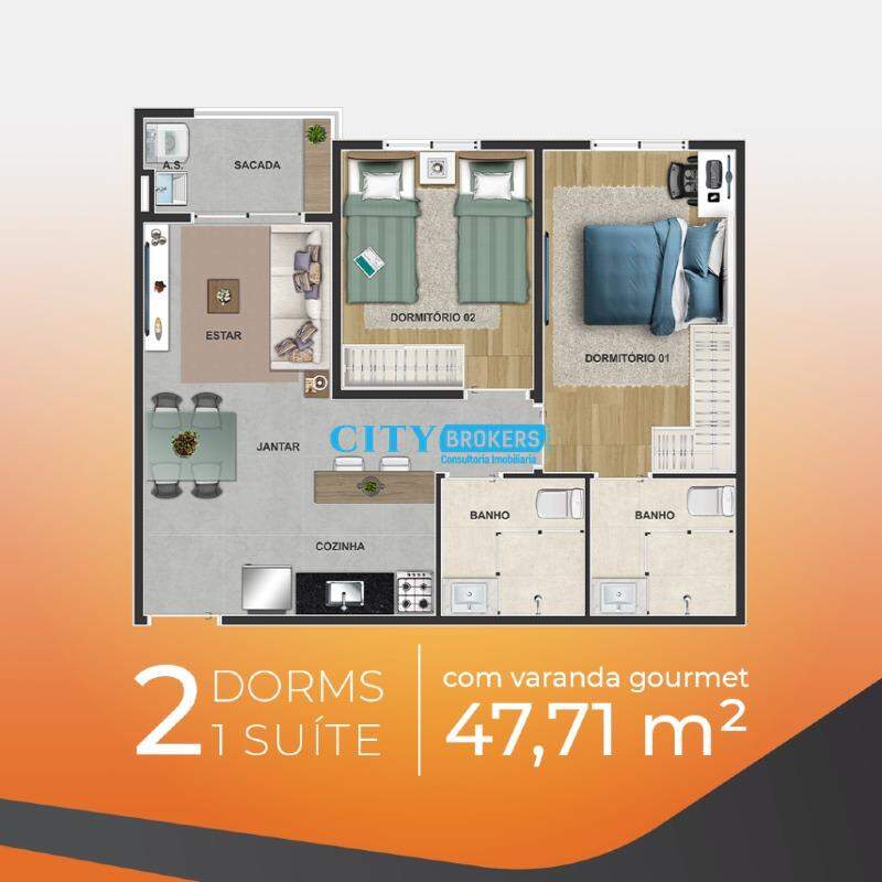 Apartamento à venda com 2 quartos, 48m² - Foto 22