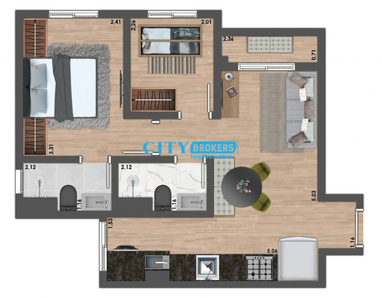 Apartamento à venda com 2 quartos, 38m² - Foto 9