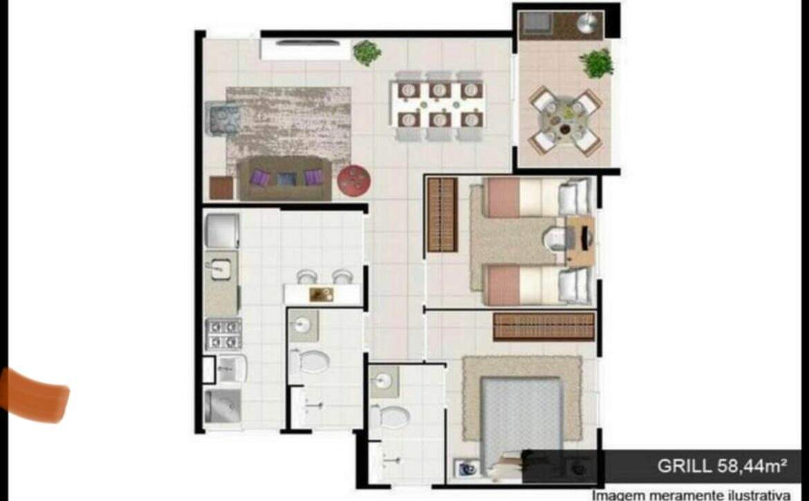 Apartamento à venda com 2 quartos, 59m² - Foto 9