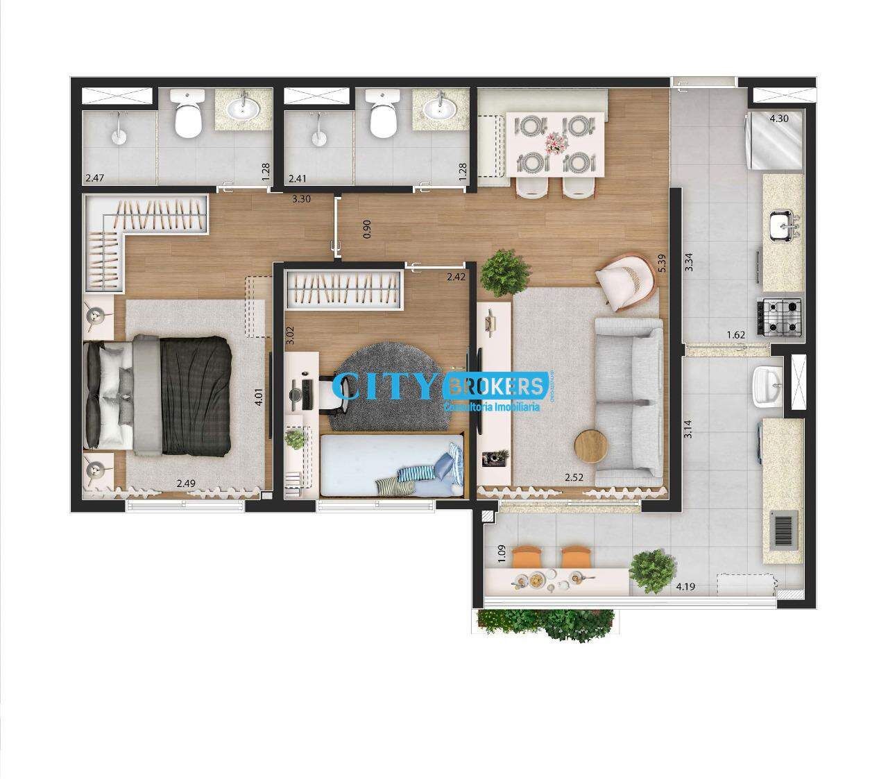 Apartamento à venda com 3 quartos, 75m² - Foto 14