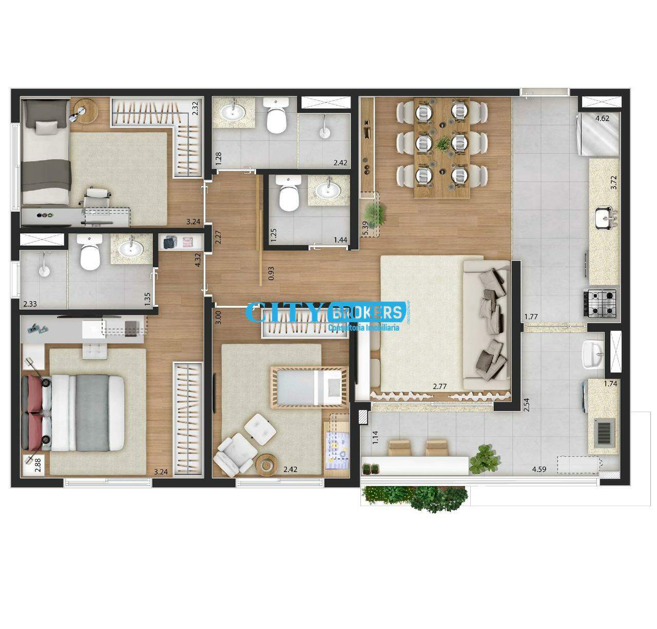 Apartamento à venda com 3 quartos, 75m² - Foto 15