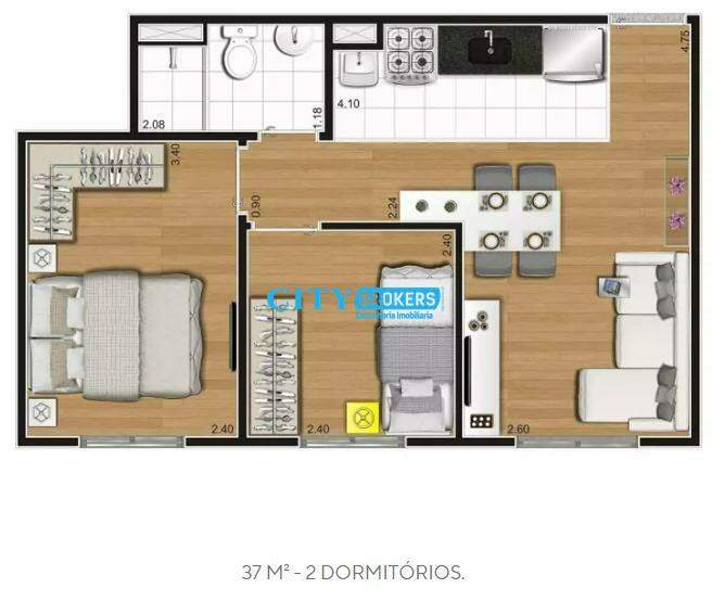 Apartamento à venda com 2 quartos, 39m² - Foto 12