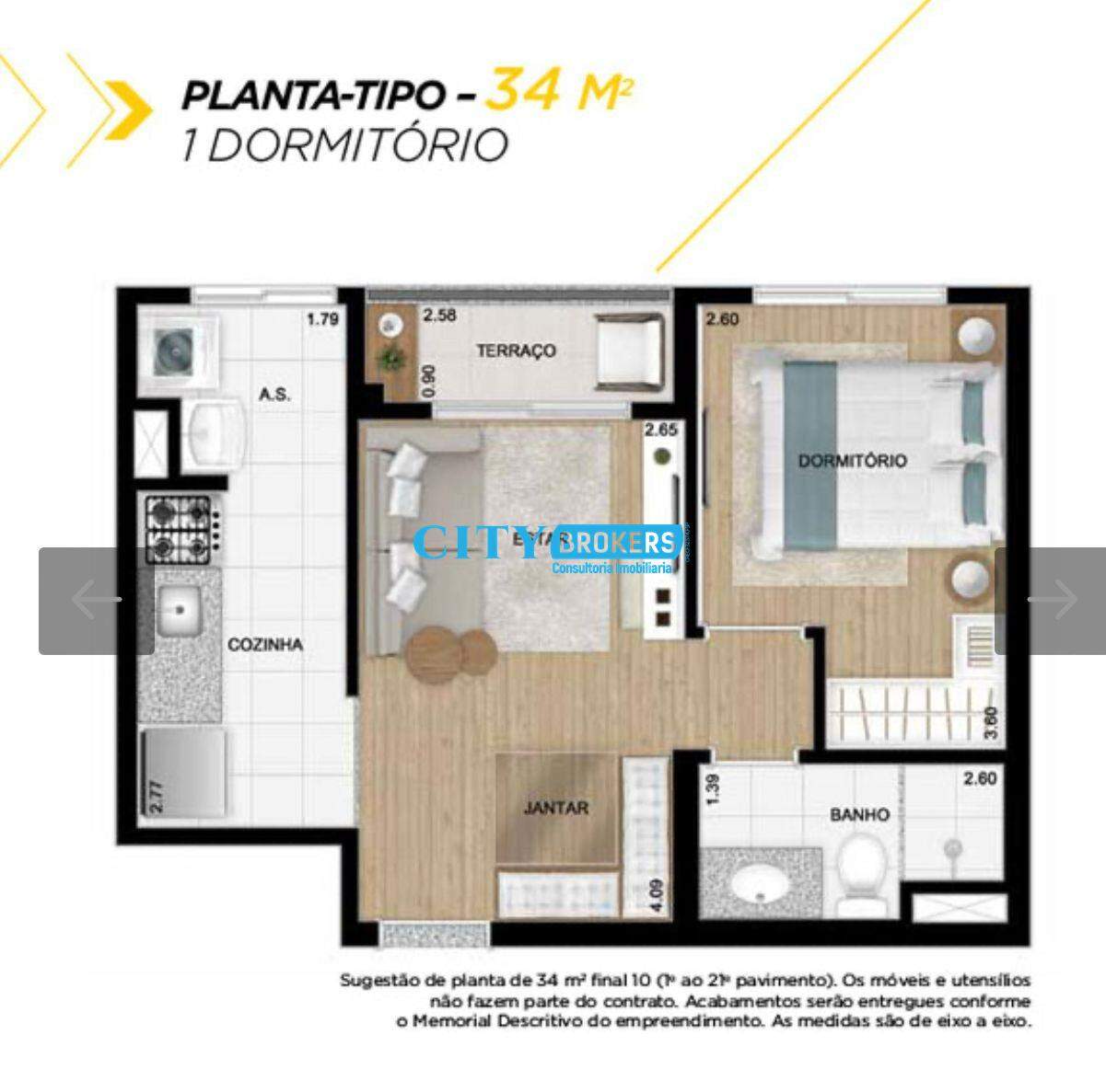 Apartamento à venda com 1 quarto, 34m² - Foto 12