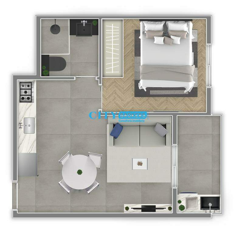 Apartamento à venda com 1 quarto, 31m² - Foto 1