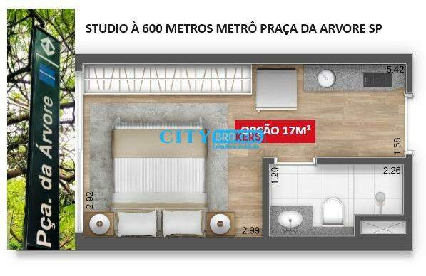 Apartamento à venda com 1 quarto, 17m² - Foto 1