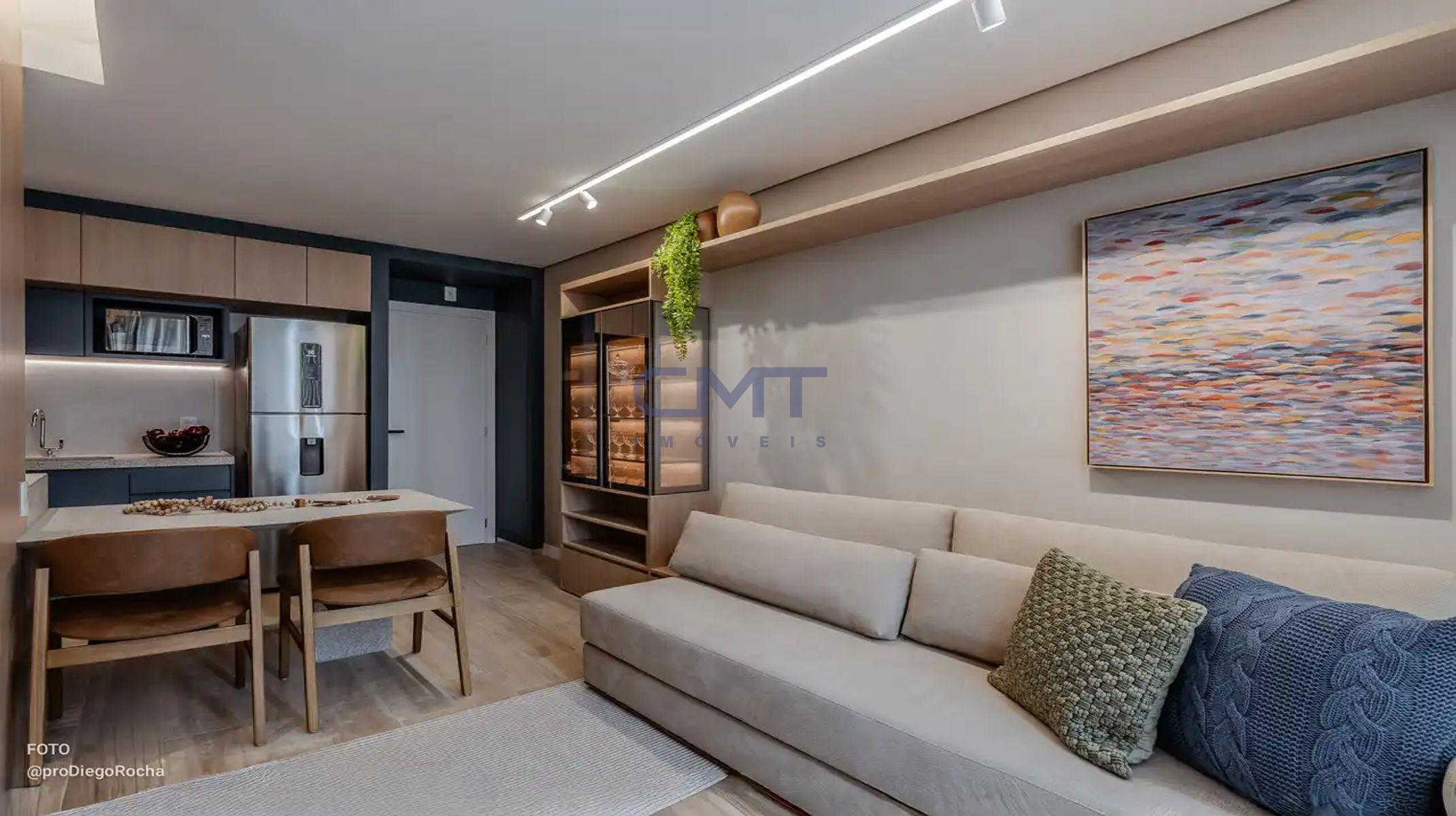 Apartamento à venda no Prado: Sala de estar e cozinha - decorado