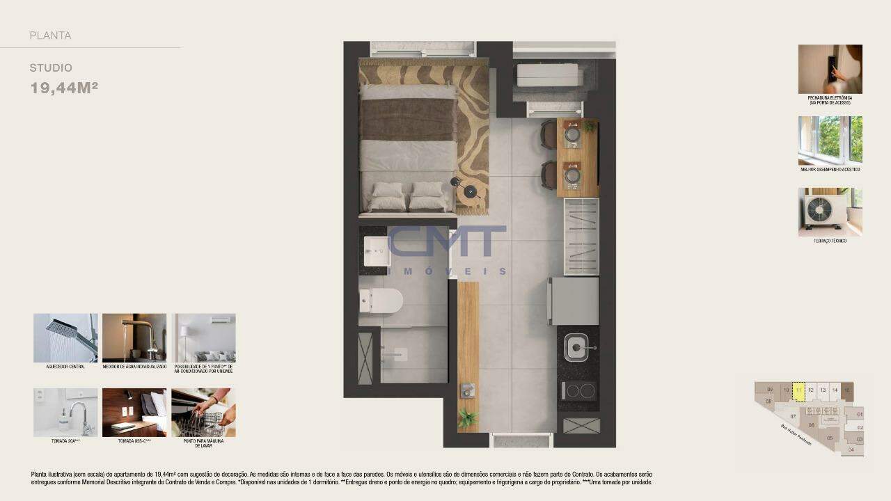 Studio à venda no Pinheiros: 