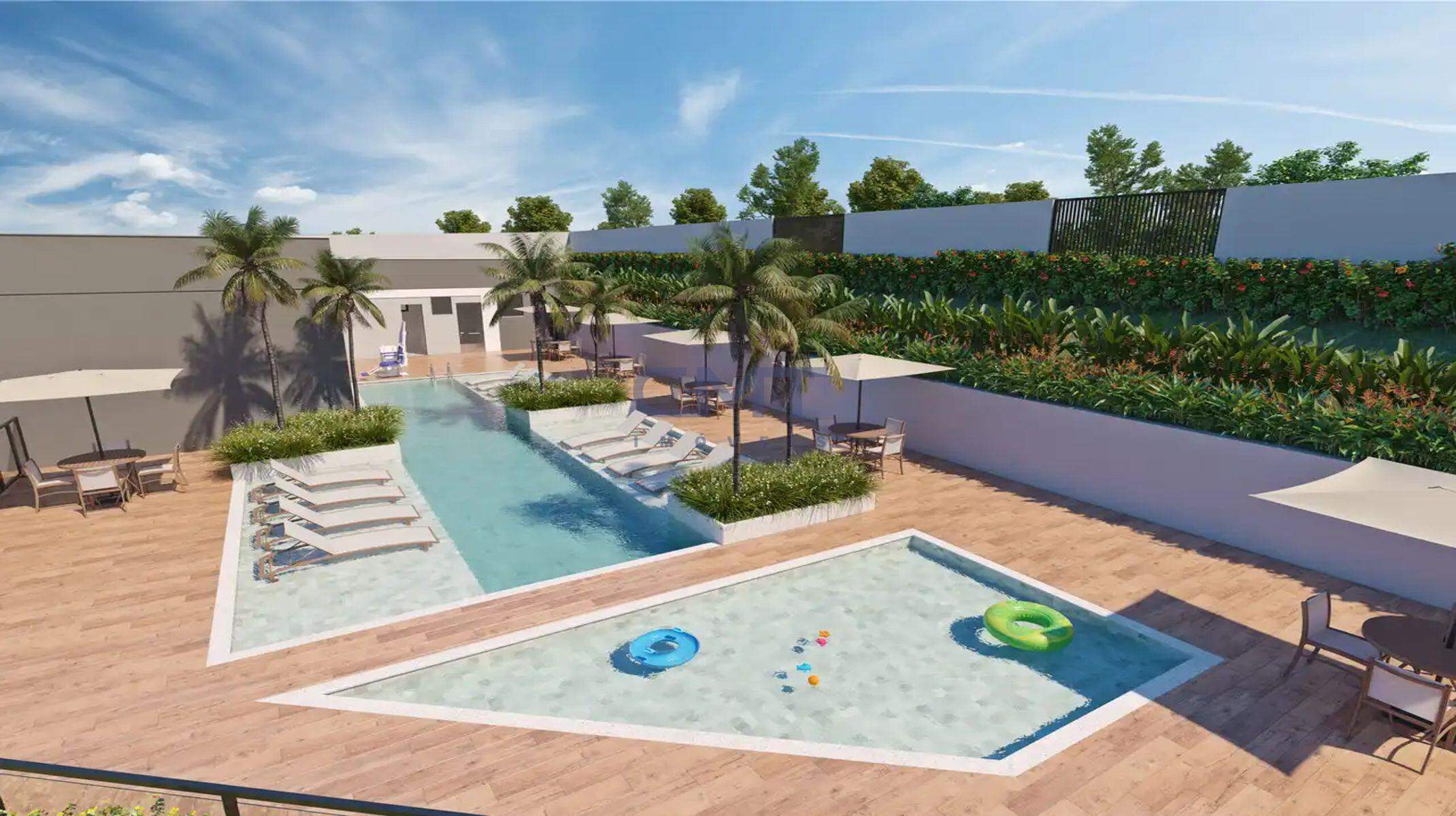 Apartamento à venda no Serra: Piscinas adulto e infantil com deck
