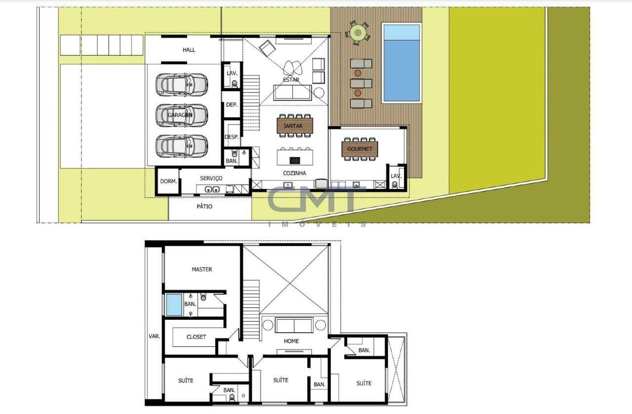 Casa à venda no Alphaville Lagoa dos Ingleses: Planta baixa