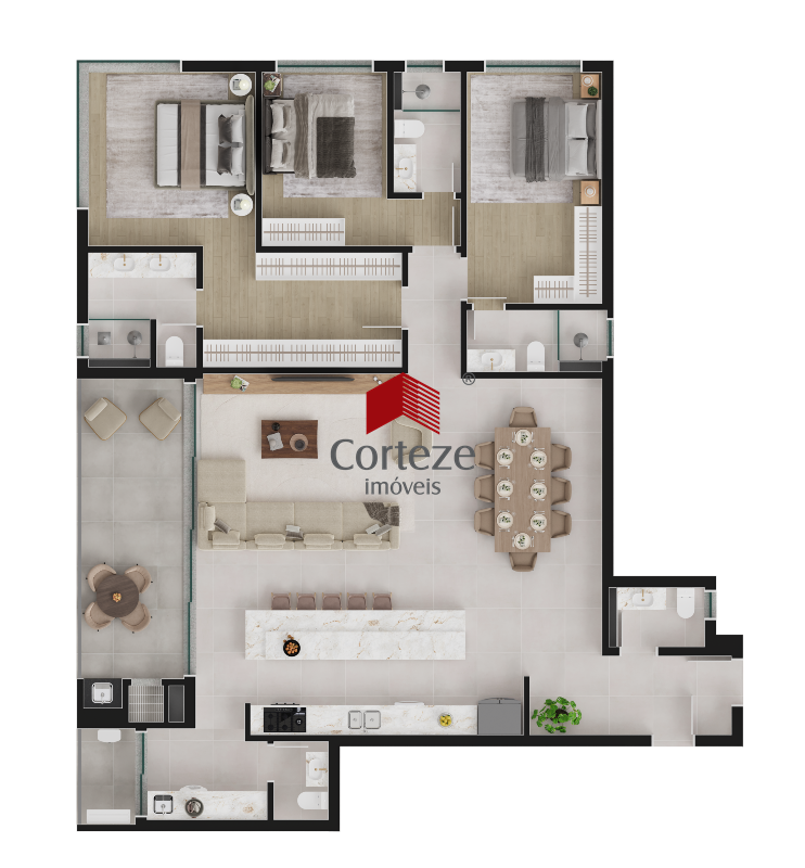 Apartamento para à venda no Cabral em Curitiba - 19372: 