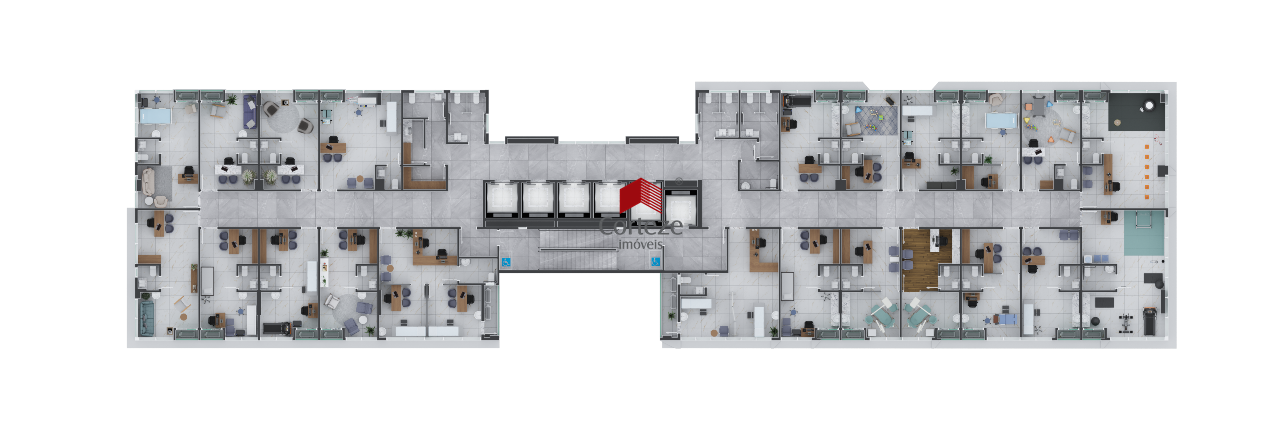Sala / Conjunto para à venda no Rebouças em Curitiba - 19373: Humanizada 5º andar