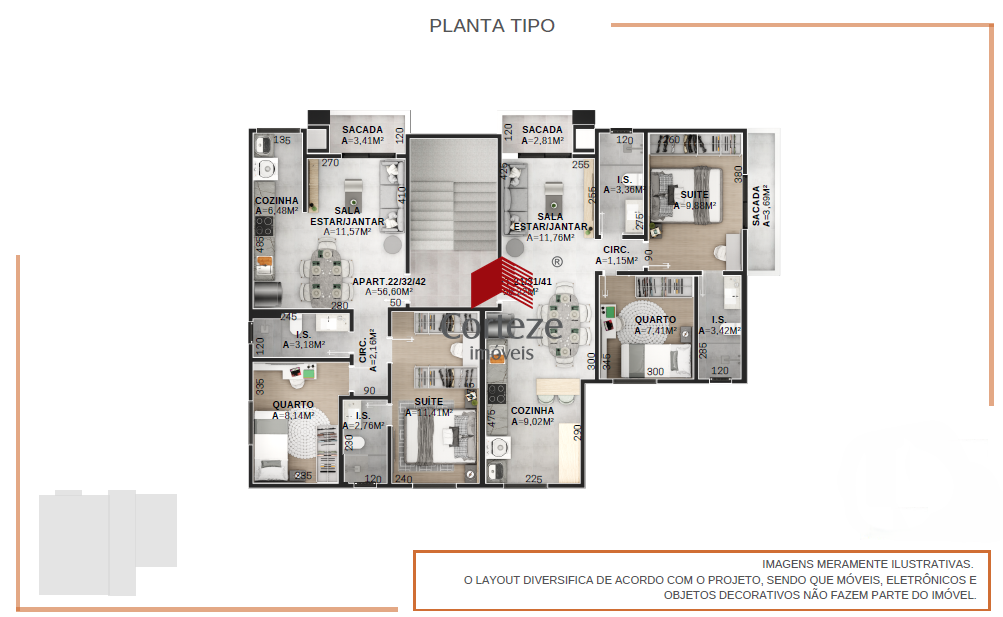Apartamento para à venda no Afonso Pena em São José dos Pinhais - 20369: 