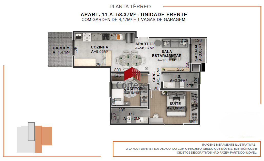 Apartamento para à venda no Afonso Pena em São José dos Pinhais - 20389: 