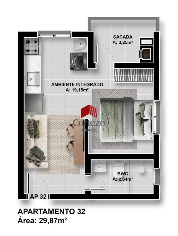 Apartamento para à venda no Parque da Fonte em São José dos Pinhais - 21388: 