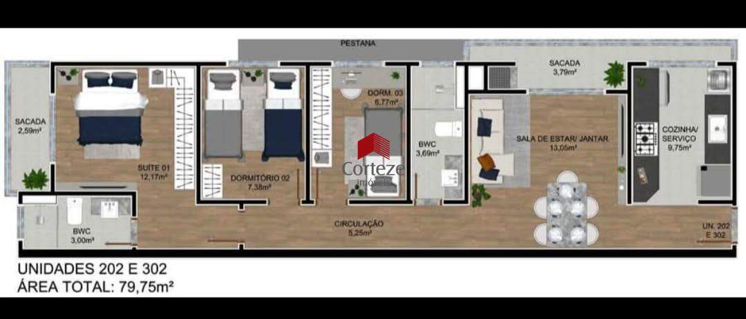 Apartamento para à venda no São Pedro em São José dos Pinhais - 21562: 