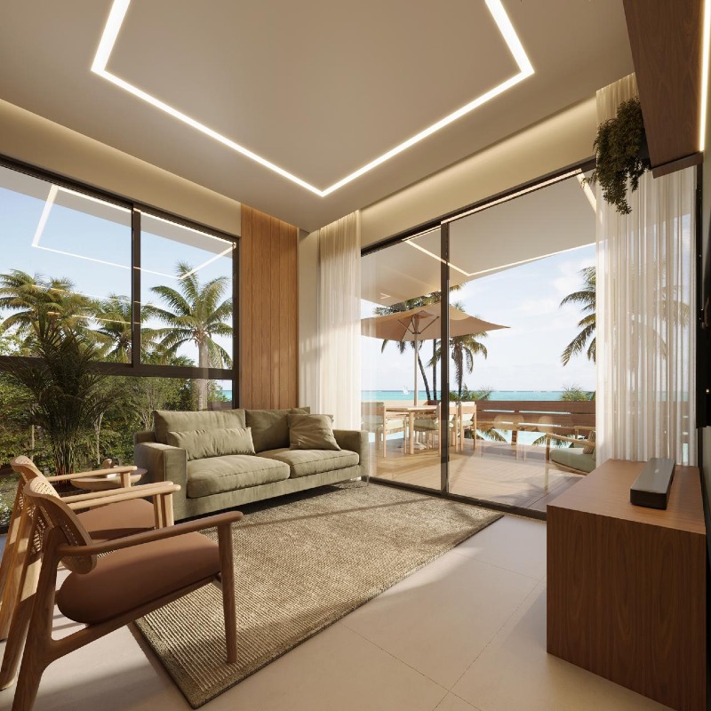 Apartamento à venda no Praia de Tamandaré: Sala do Apartamento 107 com dec