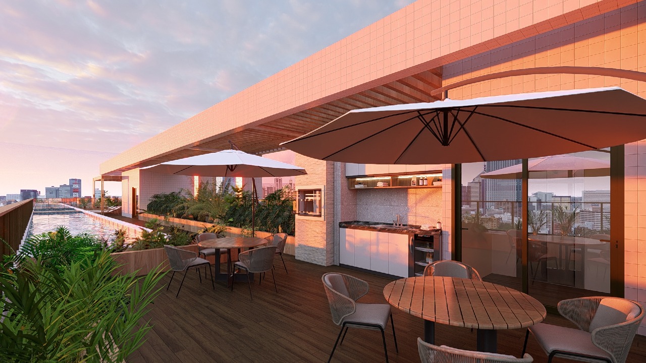 Apartamento 1 quarto ( ) para à venda em Soledade - Recife - Edf. Ária Boa Vista - CTI imobiliaria: Área Gourmet I Rooftop