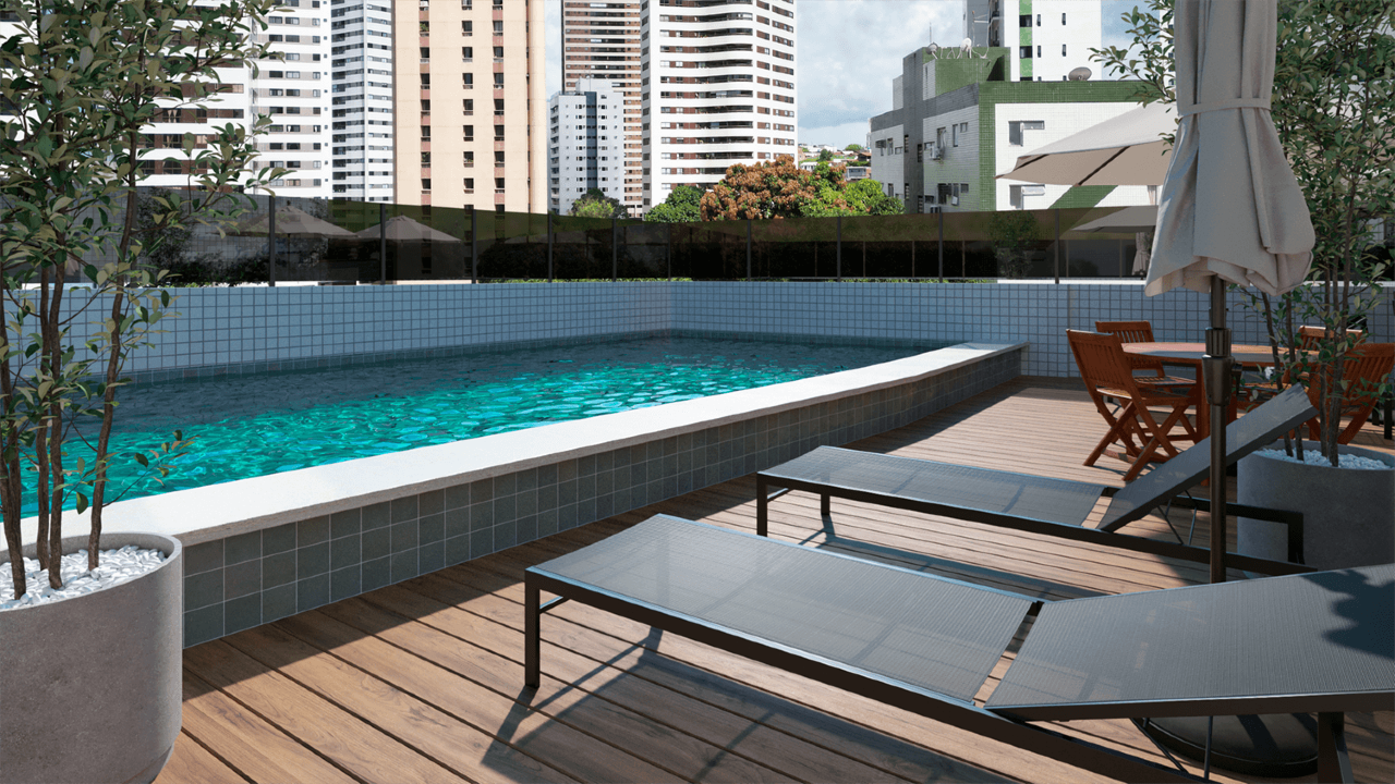 Studio 1 quarto ( ) para à venda em Casa Forte - Recife - Edf. Varandas de Casa Forte - CTI imobiliaria: Piscina