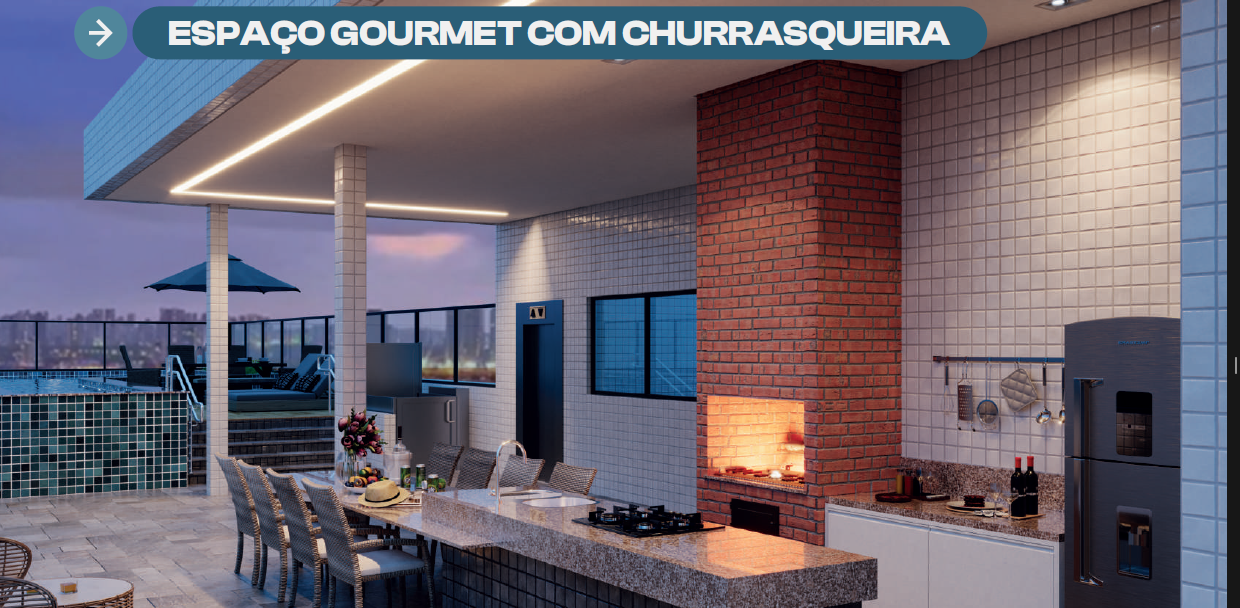 Apartamento 2 quartos ( 1 suíte ) para à venda em Encruzilhada - Recife - Edifício Luar do Norte - CTI imobiliaria: Espaço gourmet com churrasqueira