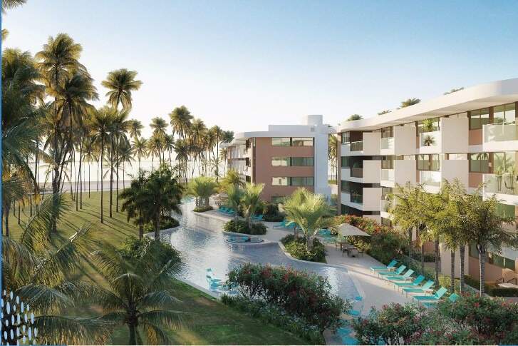 Studio 1 quarto ( ) para à venda em Carneiros - Tamandaré - Beach Class Carneiros - CTI imobiliaria: Fachada e piscina