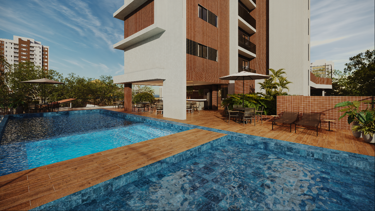 Apartamento 2 até 3 quartos ( 1 até 2 suítes ) para à venda em Cordeiro - Recife - Praça dos Araças - CTI imobiliaria: Piscina