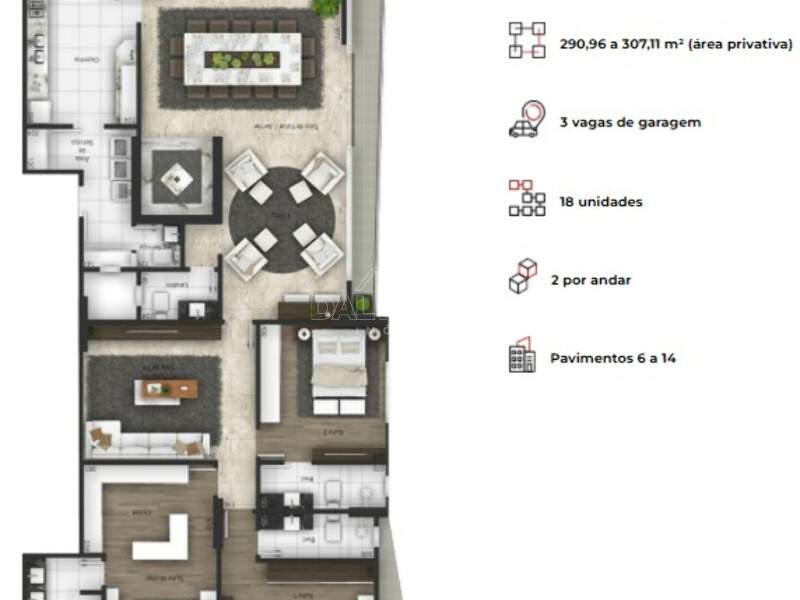APARTAMENTO à venda no BATEL: PLANTA TIPO1