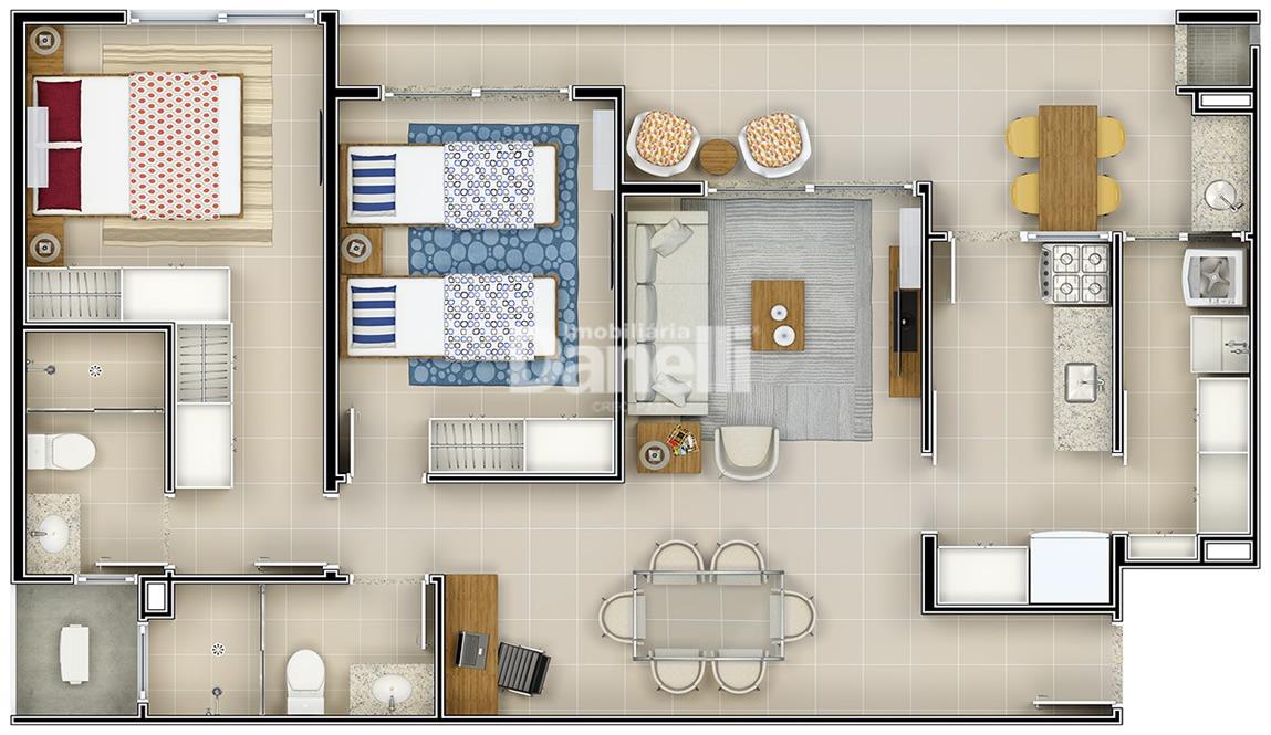 Apartamento à venda no Loteamento Residencial e Comercial Bosque Flamboyant: 