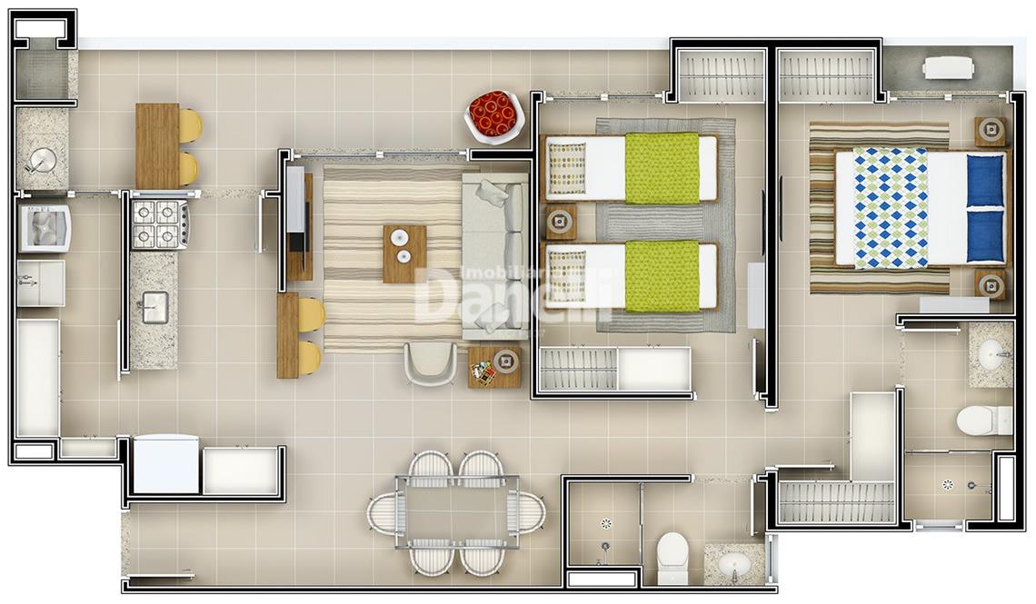 Apartamento à venda no Loteamento Residencial e Comercial Bosque Flamboyant: 