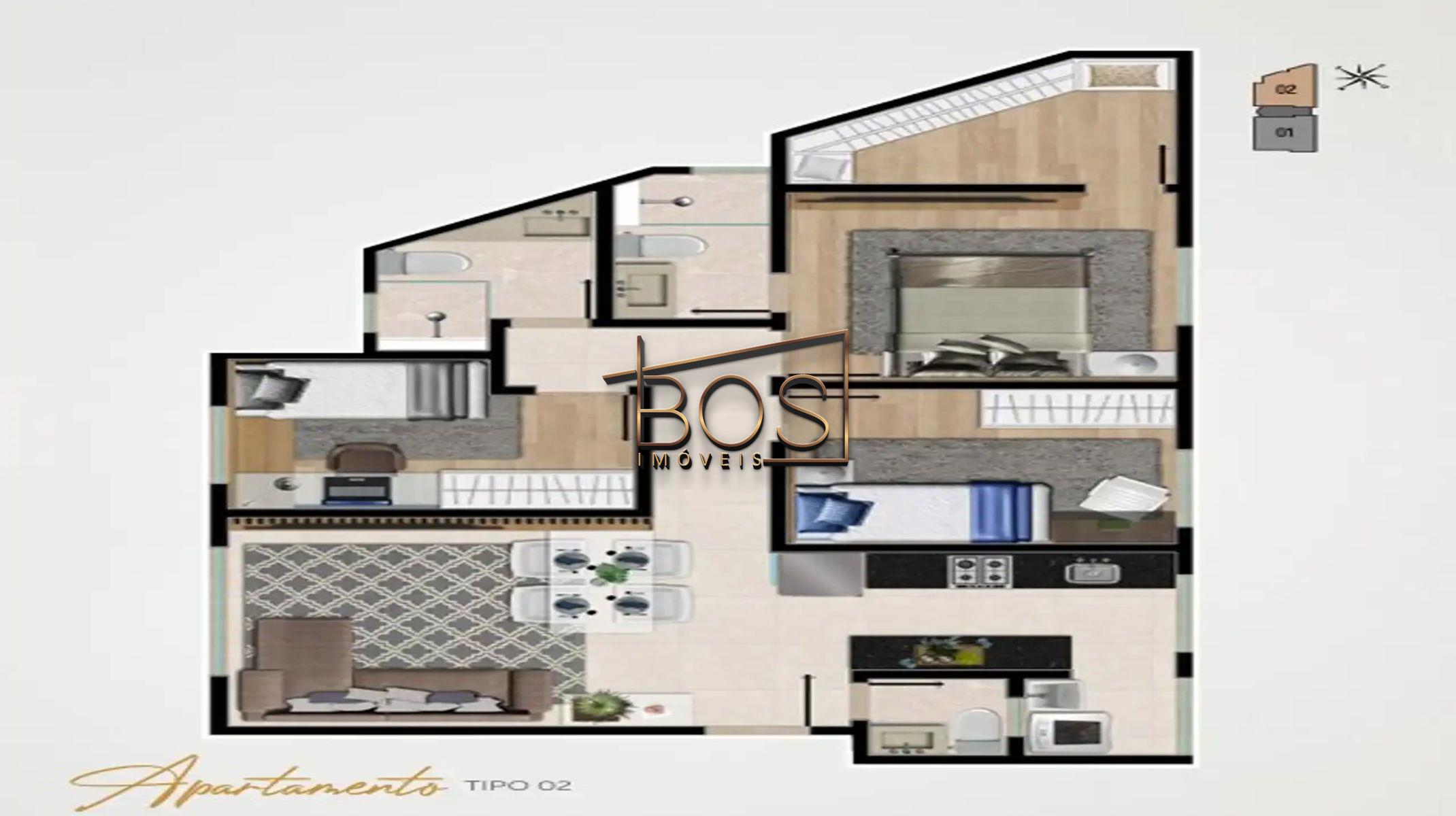 Apartamento, 2 quartos, 66 m² - Foto 3