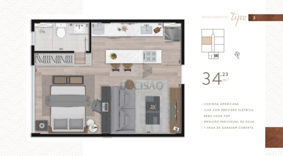 Apartamento 1 Quarto à venda no Funcionarios: 