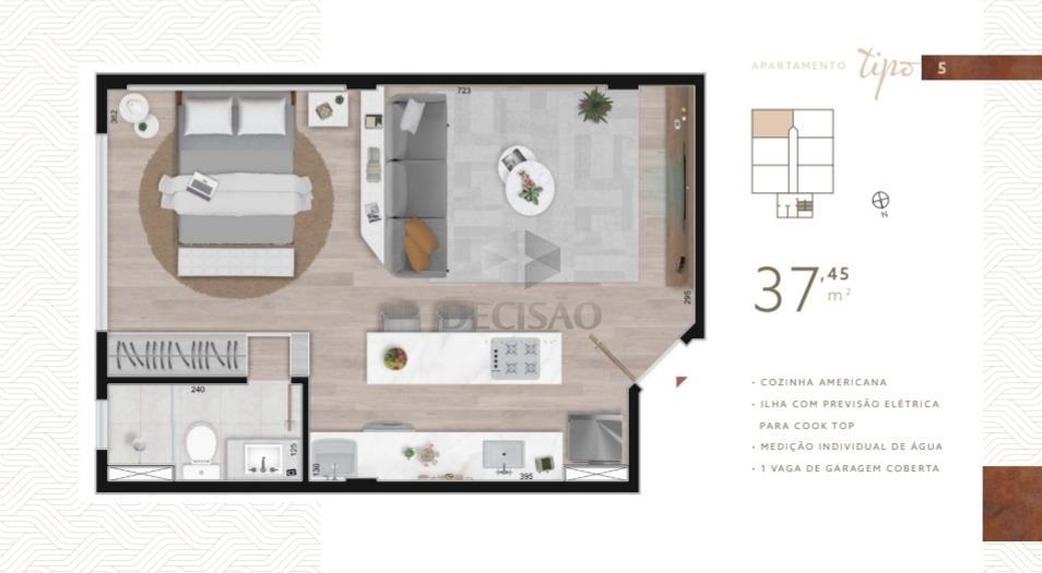 Apartamento 1 Quarto à venda no Funcionarios: 