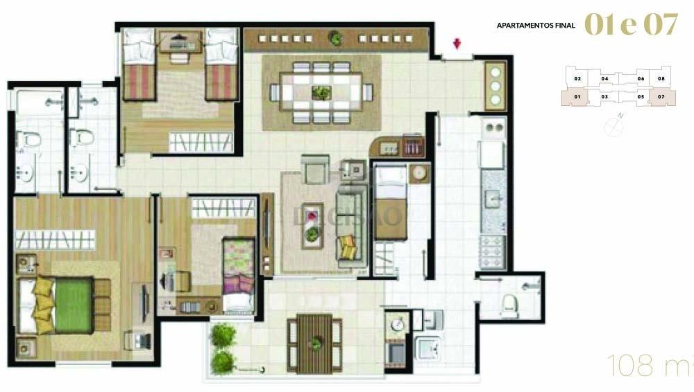 Apartamento 3 Quartos à venda no Vila da Serra: 