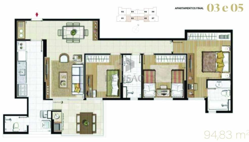 Apartamento 3 Quartos à venda no Vila da Serra: 