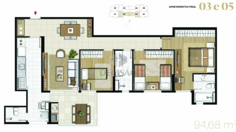 Apartamento 3 Quartos à venda no Vila da Serra: 