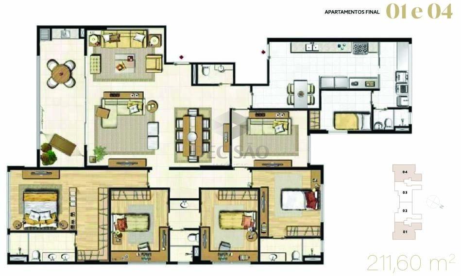 Apartamento 4 Quartos à venda no Vila da Serra: 