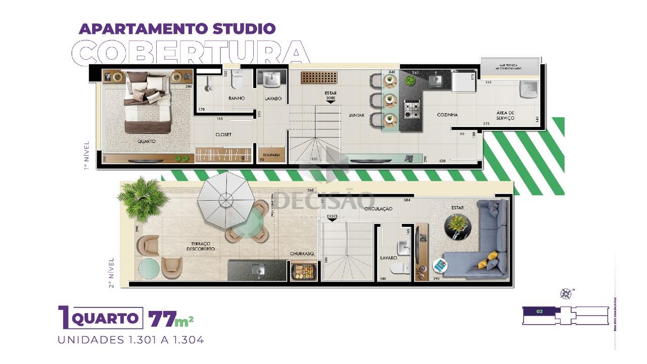 Apartamento 1 Quarto à venda no Barro Preto: 