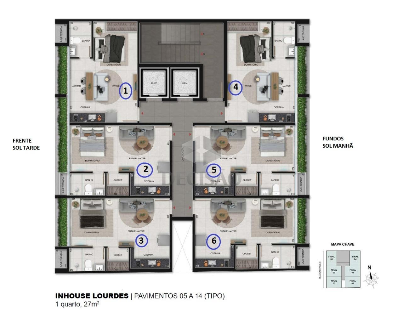 Apartamento 1 Quarto à venda no Lourdes: 