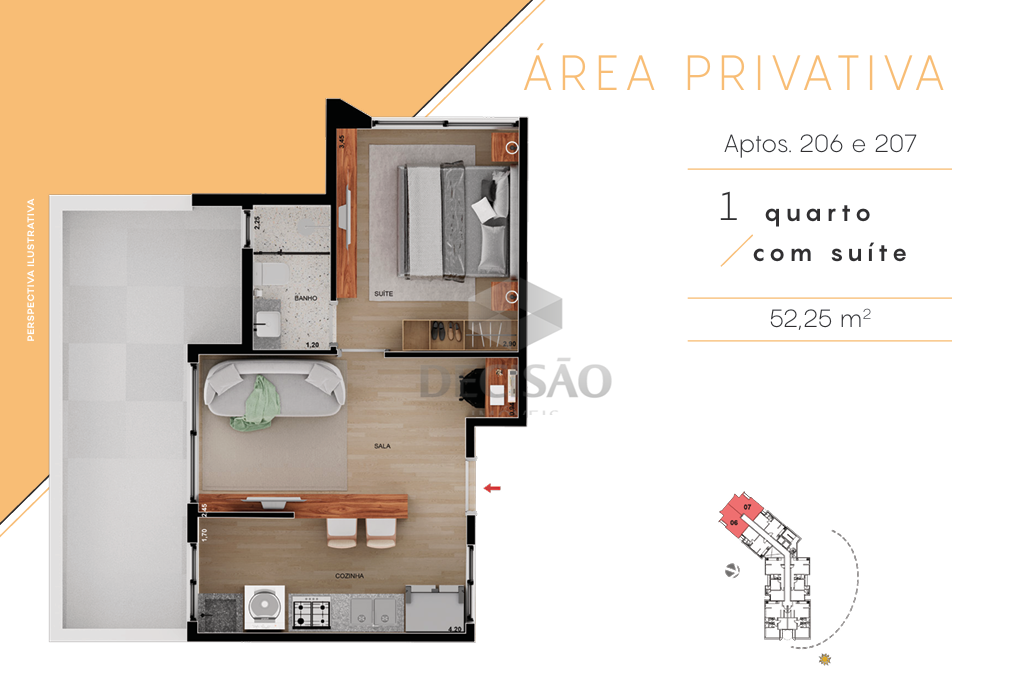 Apartamento 1 Quarto à venda no Serra: 