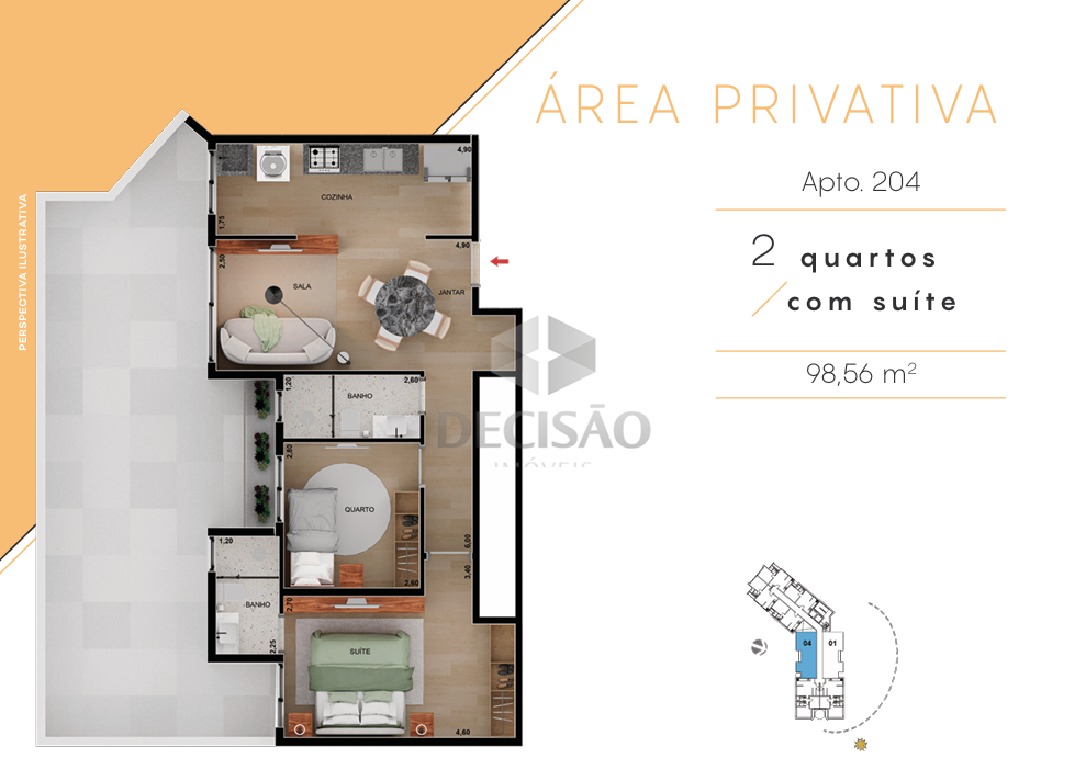 Apartamento 1 Quarto à venda no Serra: 