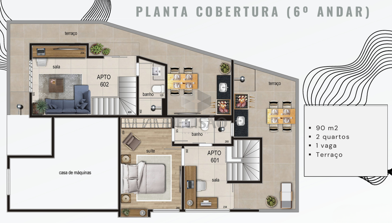 Apartamento 1 Quarto à venda no Vila Paris: 