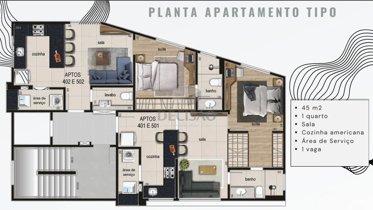 Apartamento 1 Quarto à venda no Vila Paris: 