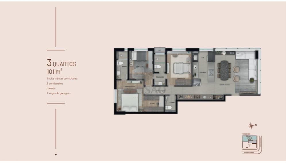 Apartamento 3 Quartos à venda no Lourdes: 