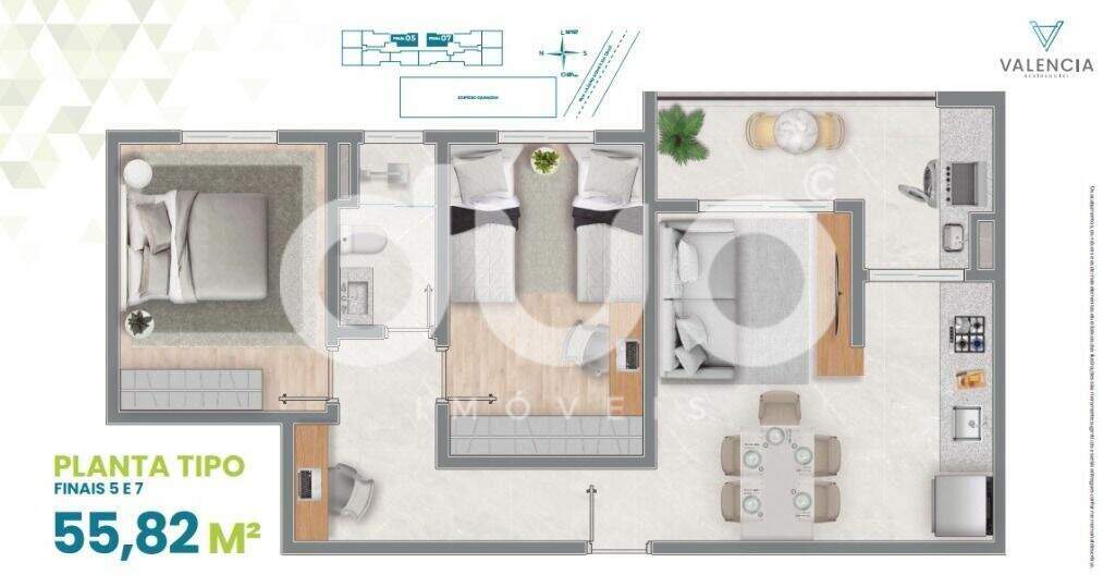 Apartamento à venda no Morumbi: Apartamento com 2 dormitórios à venda, 55 m² por R$ 238.400 - Morumbi - Piracicaba/SP